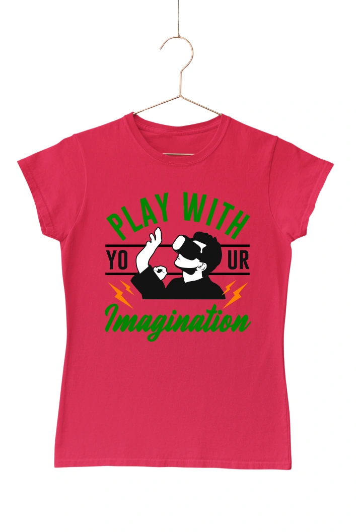 Play With Your Imagination Women's Tshirt (Red, S)