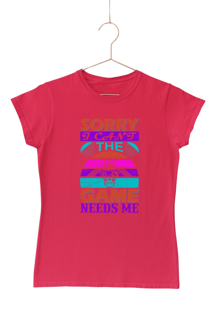 Sorry I Can't The Game Needs Me Women's Tshirt (Red, S)