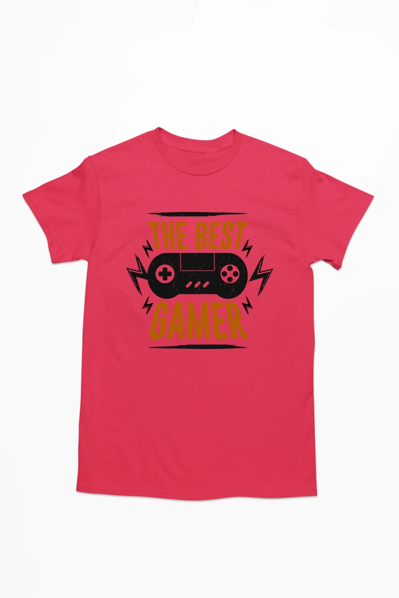The Best Gamer Men's Tshirt (Red, S)