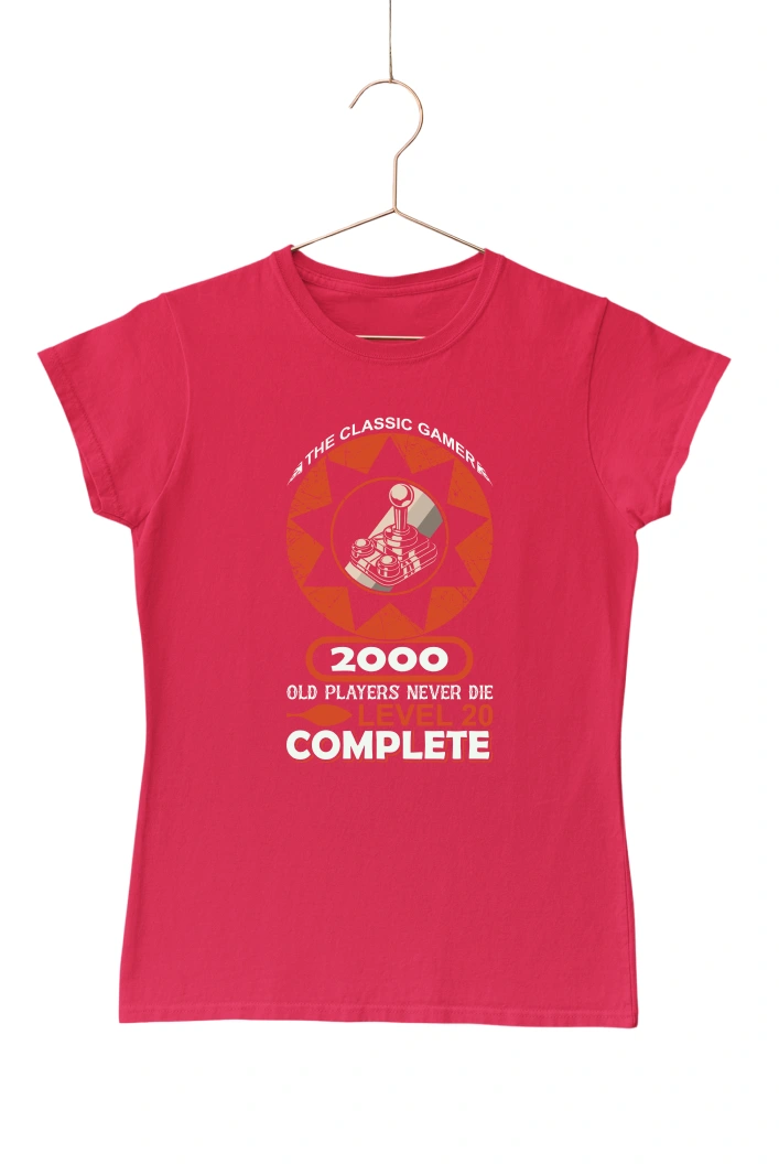 The Classic Gamer 2000 Women's Tshirt (Red, S)