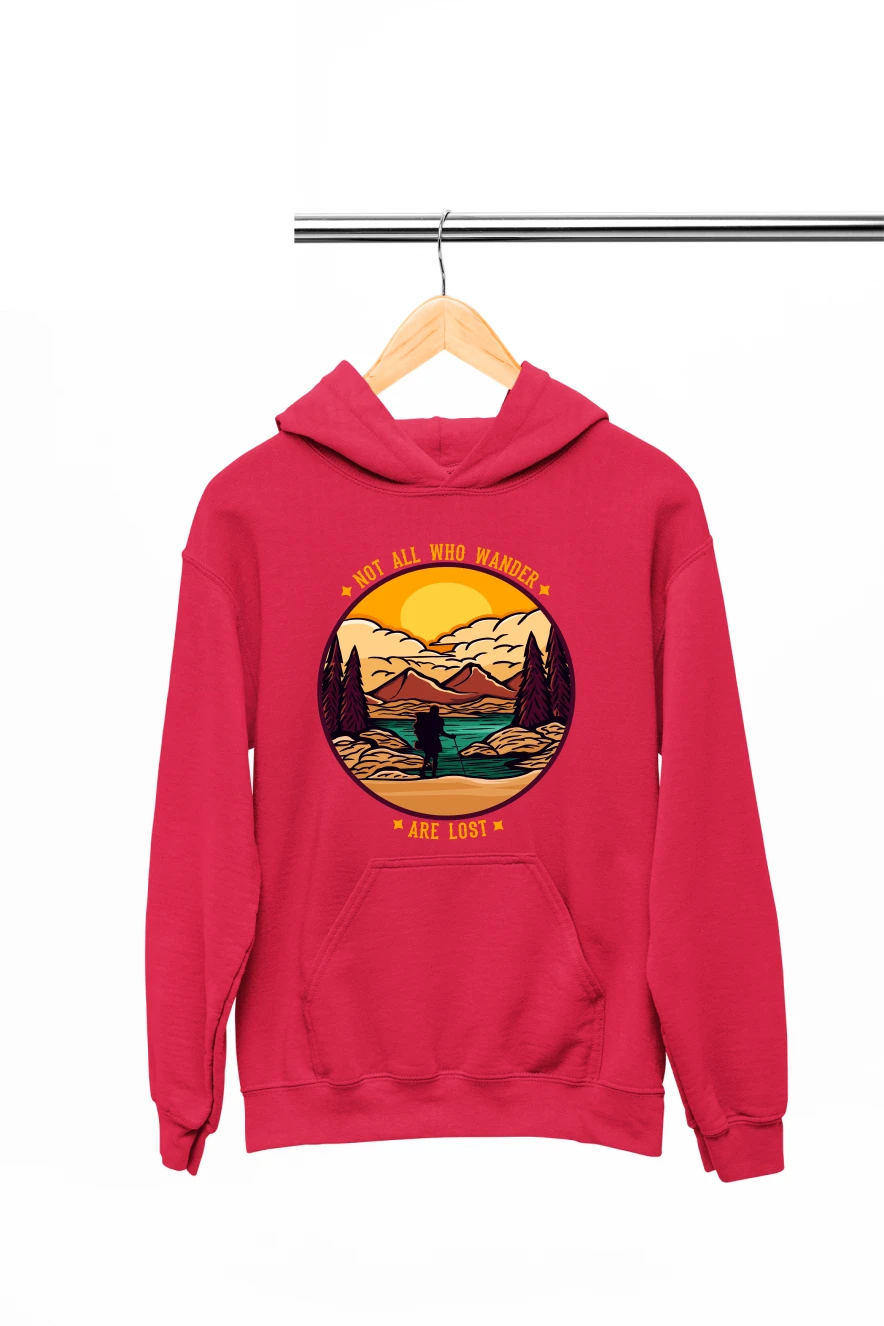 Not All Who Wander Are Lost Hoodie (Red, S)