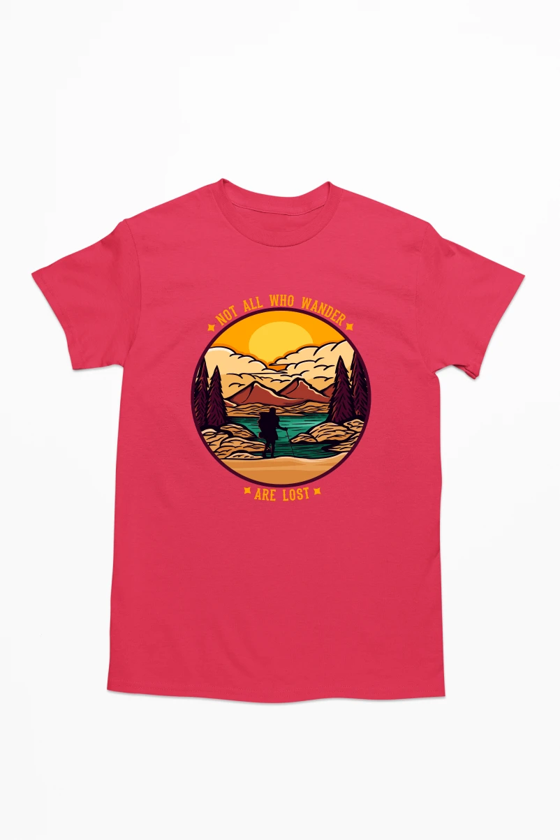 Not All Who Wander Are Lost Men's Tshirt (Red, S)