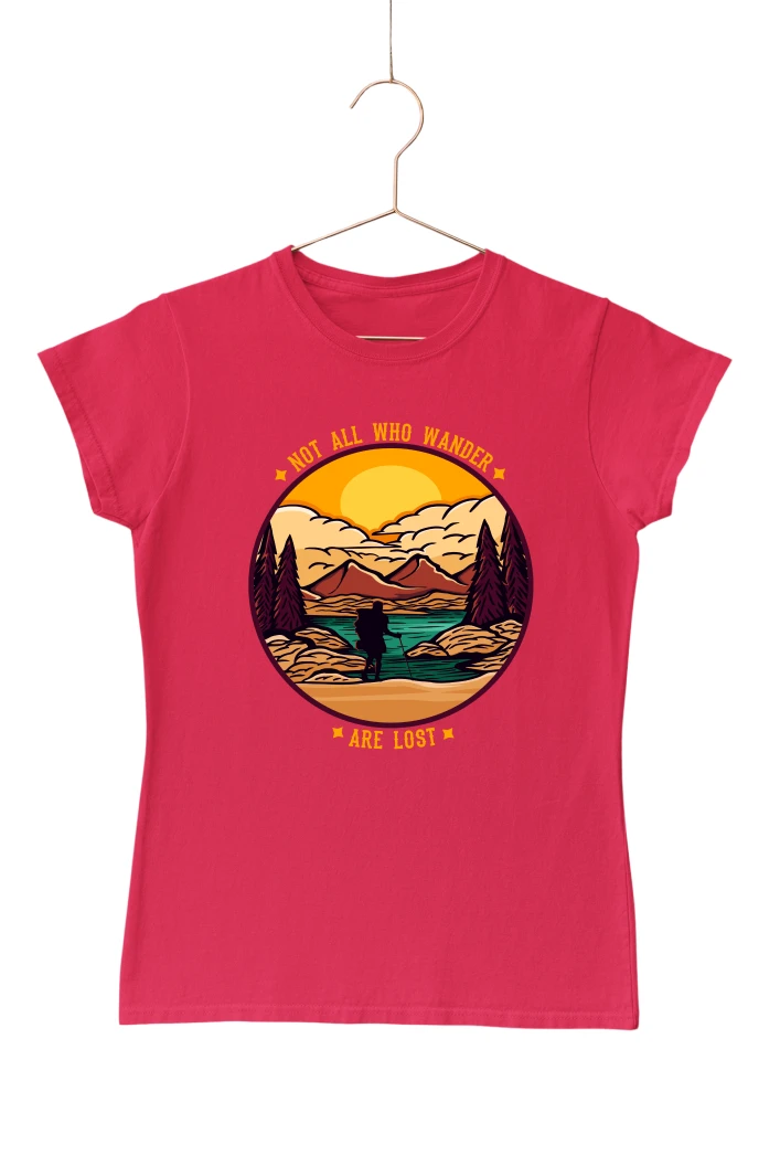 Not All Who Wander Are Lost Women's Tshirt (Red, S)