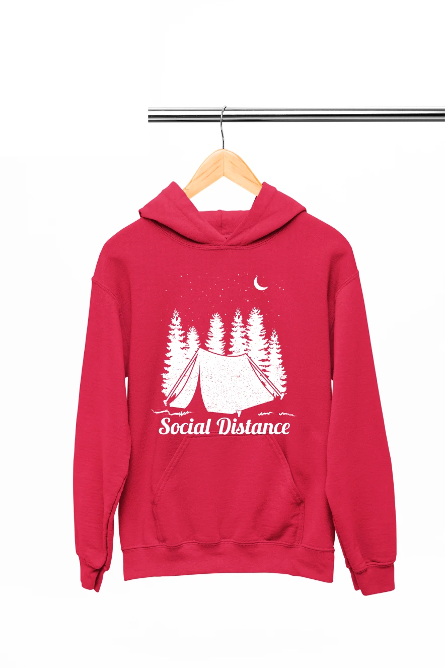 Social Distance Hoodie (Red, S)