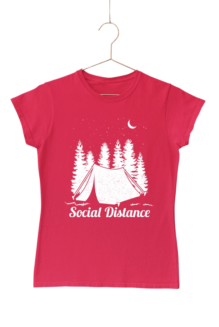 Social Distance Women's Tshirt (Red, S)