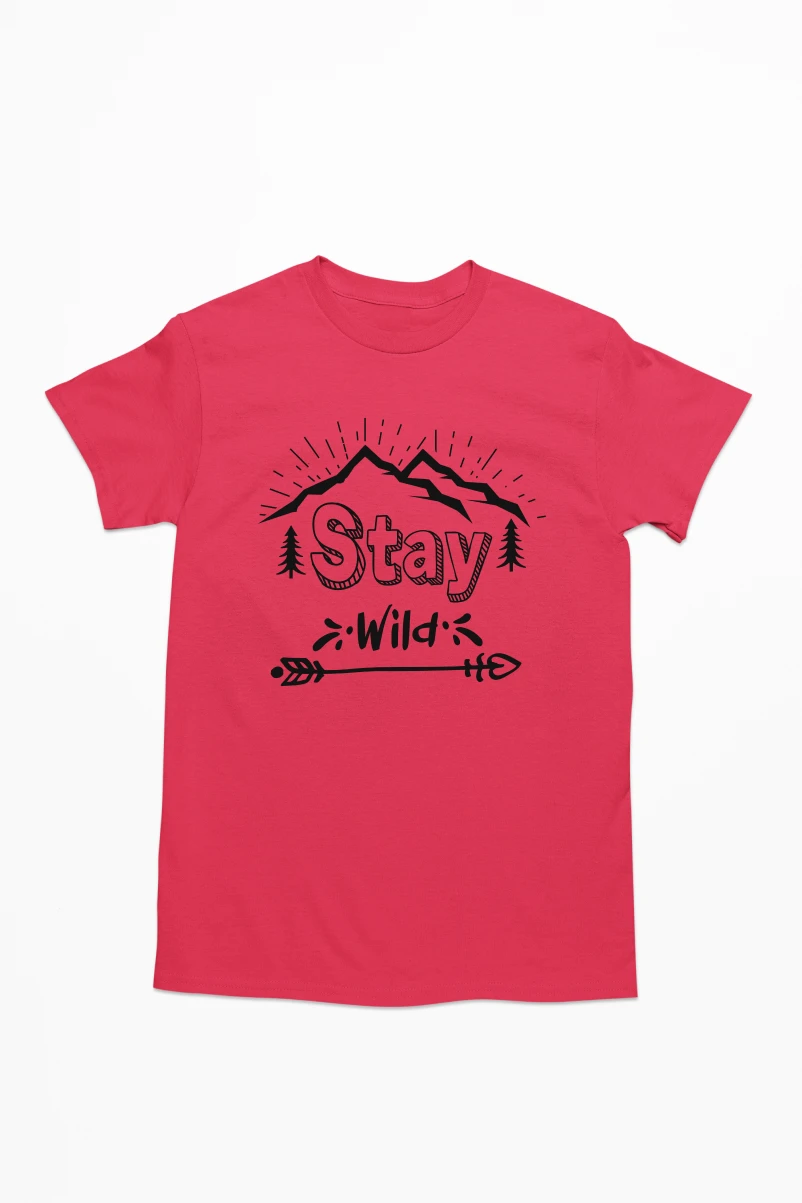 Stay Wild Men's Tshirt (Red, S)