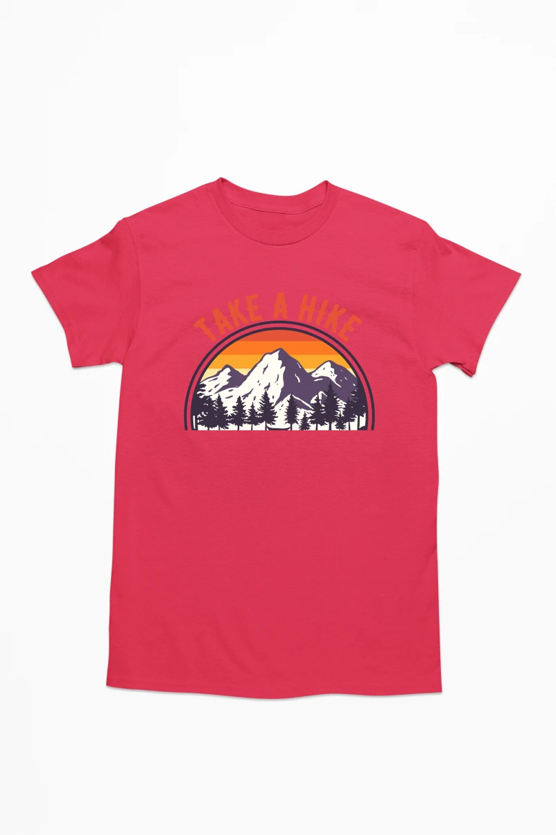 Take A Hike Men's Tshirt (Red, S)