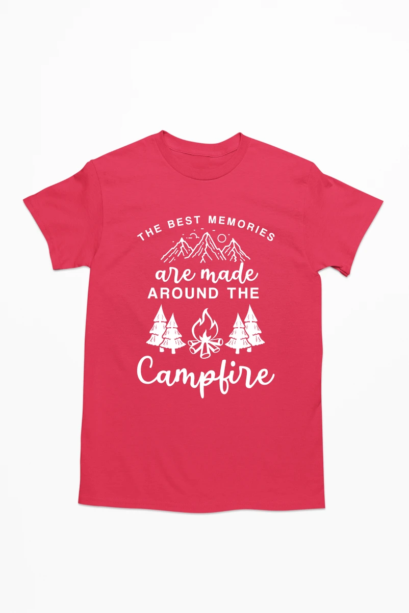 The Best Memories Are Made Around The Campfire Men's Tshirt (Red, S)