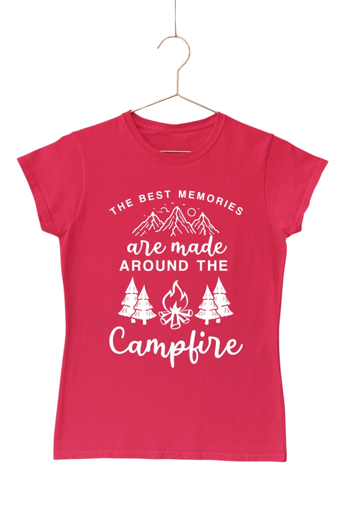 The Best Memories Are Made Around The Campfire Women's Tshirt (Red, S)