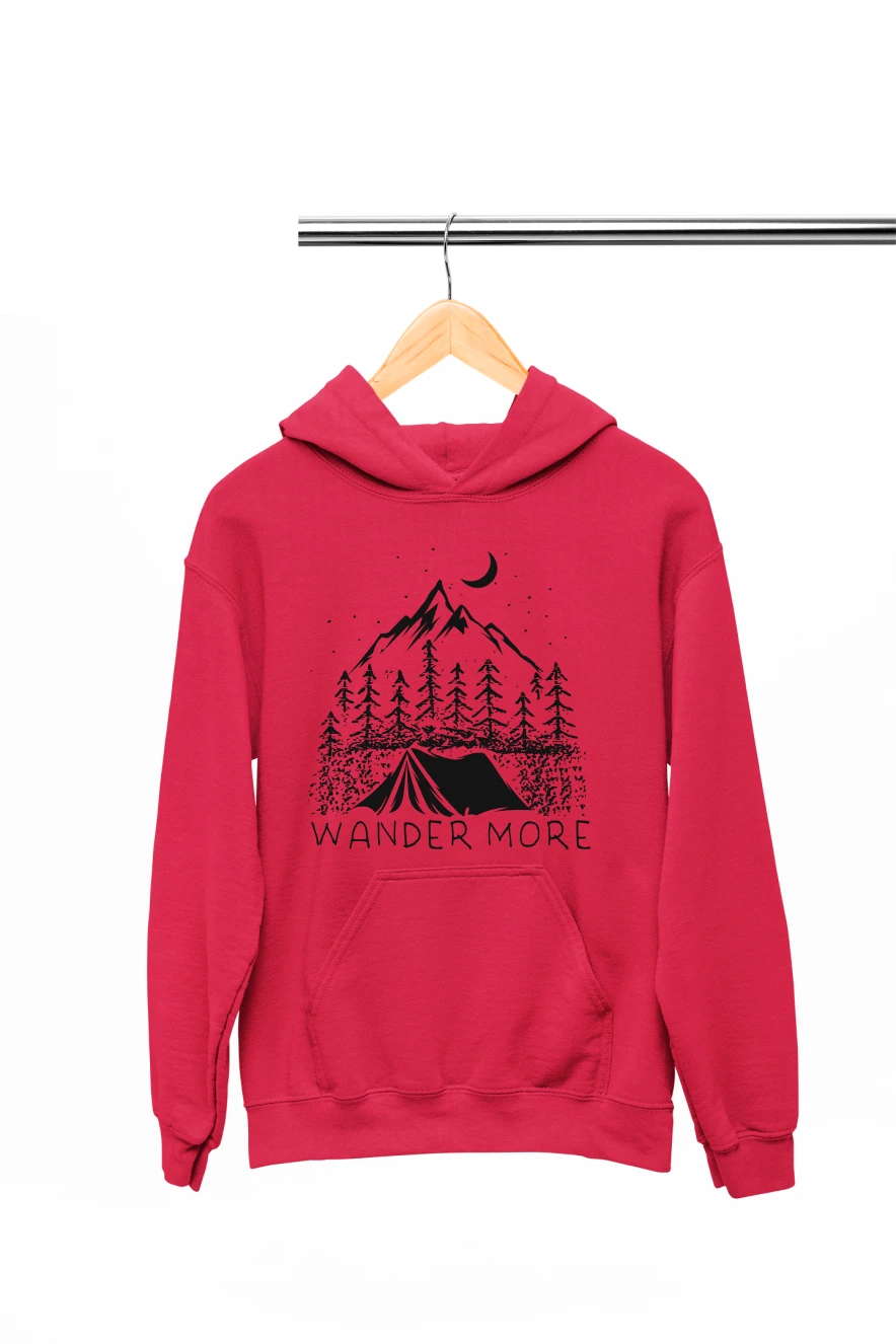Wander More Hoodie (Red, S)