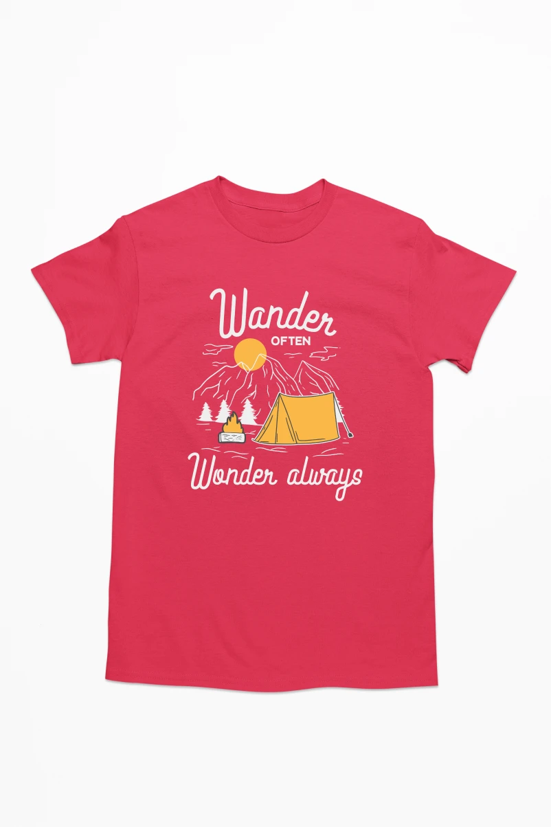 Wander Often Wander Always Men's Tshirt (Red, S)