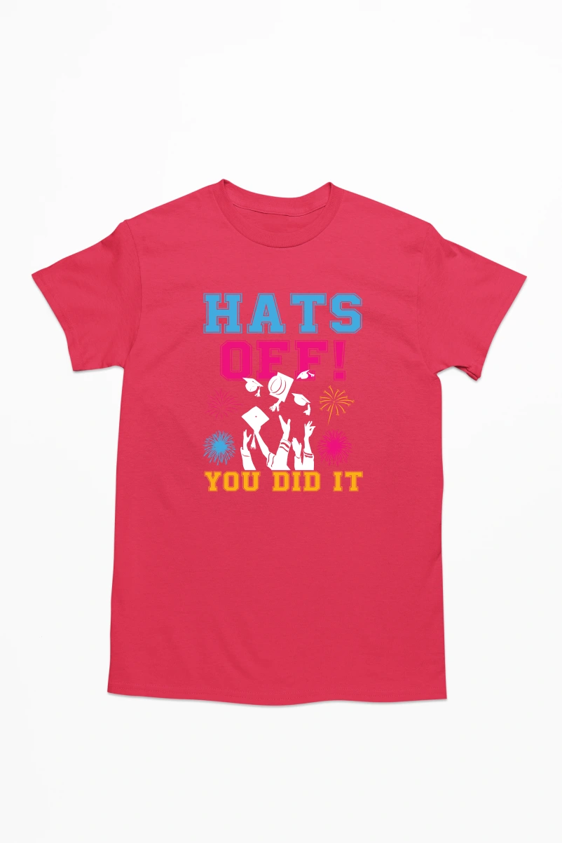 Hats Off You Did It Men's Tshirt (Red, S)
