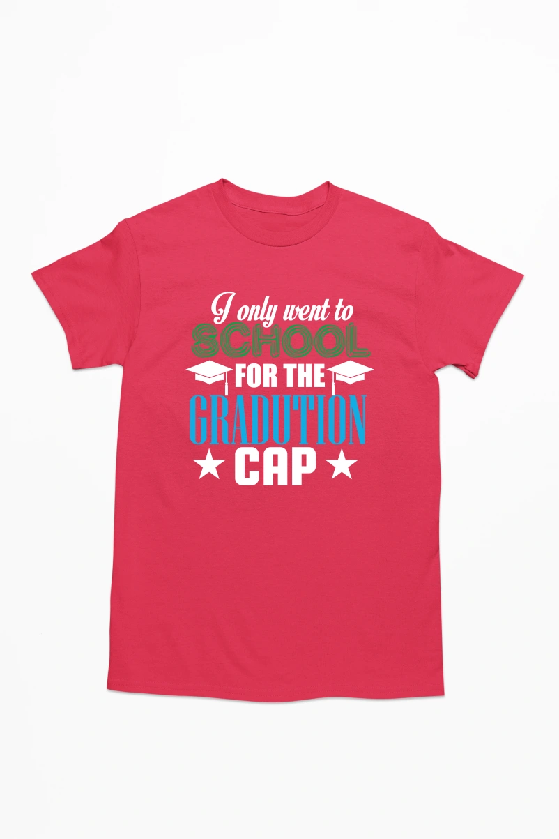 I Only Went to School for the Graduation Cap Men's Tshirt (Red, S)