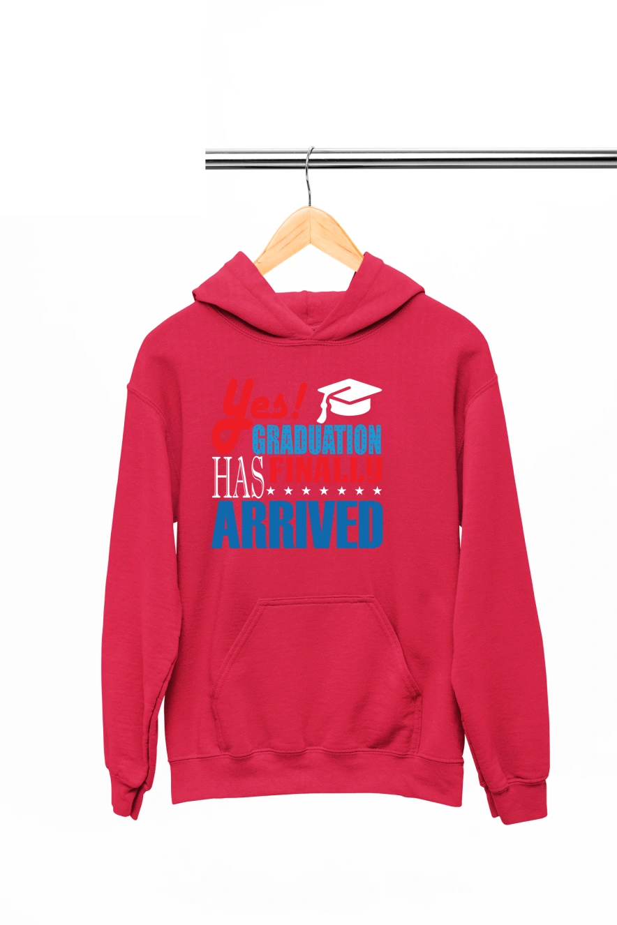 Yes Graduation Has Finally Arrived Hoodie (Red, S)