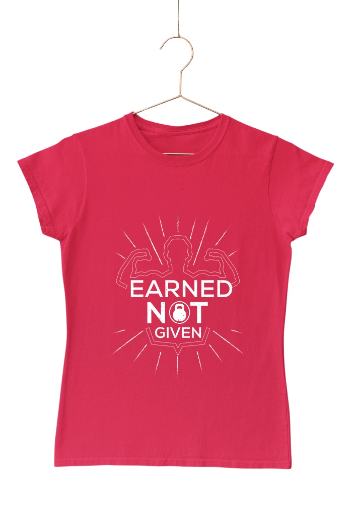 Earned Not Given Women's Tshirt (Red, S)