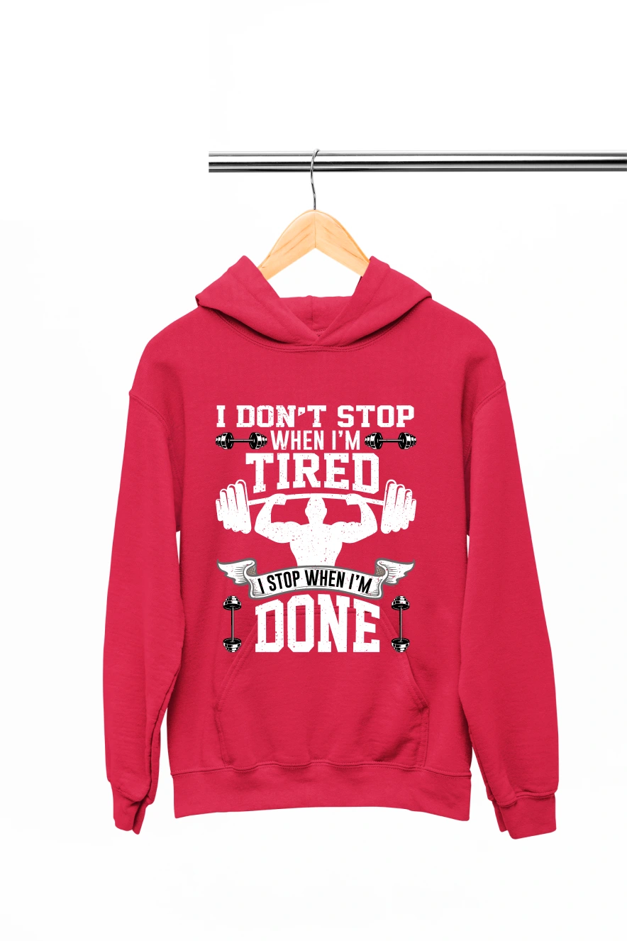 I Don't Stop When I'm Tired Hoodie (Red, S)