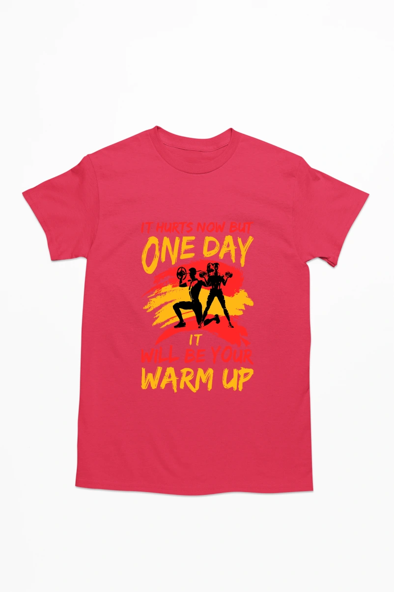 It Hurts Now But One Day It Will be Your Warm Up Men's Tshirt (Red, S)