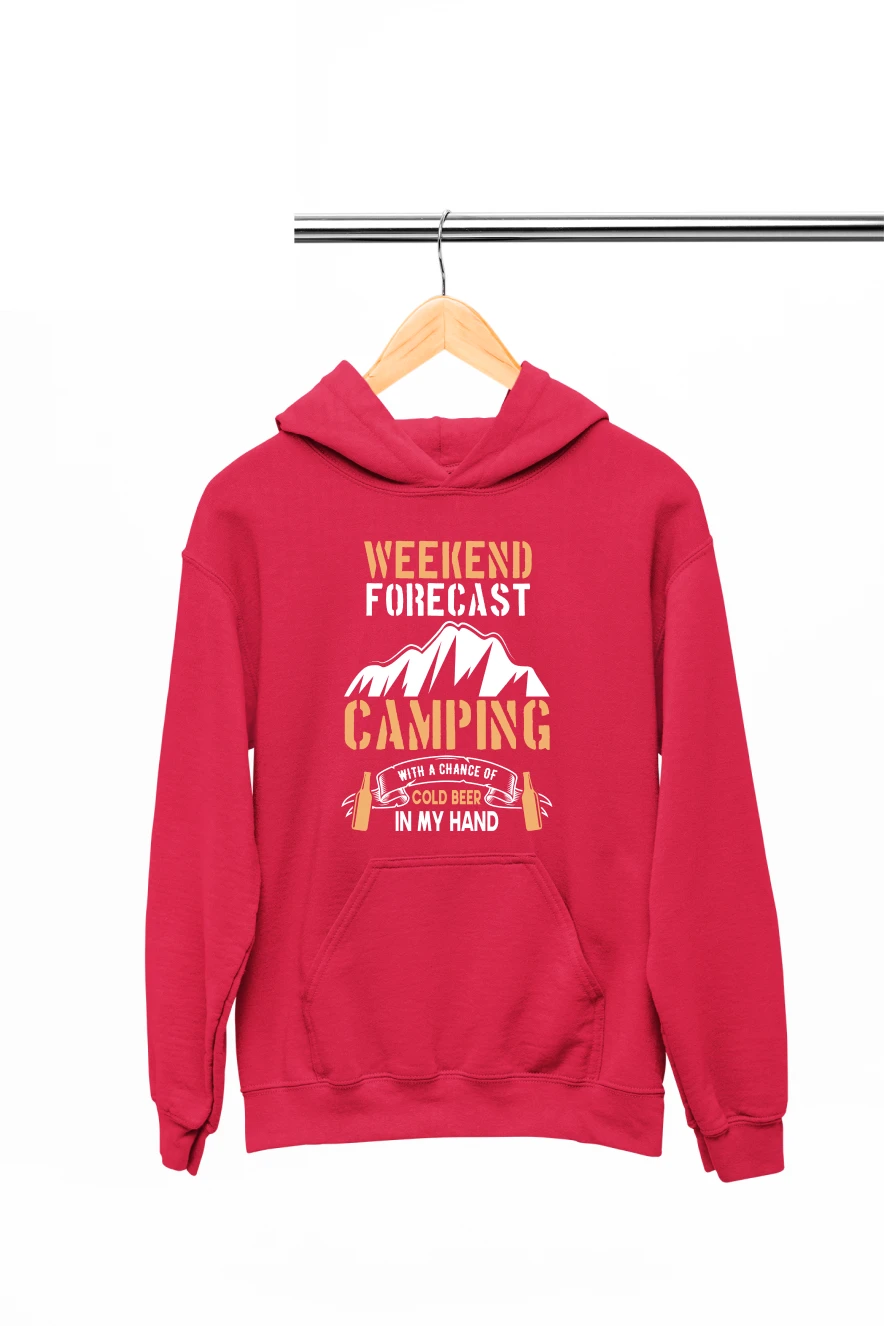 Weekend Forecast Camping Hoodie (Red, S)