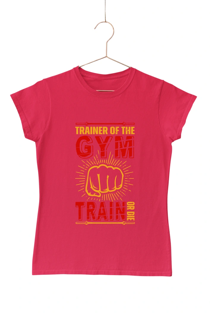 Trainer of the Gym Train or Die Ver.2 Women's Tshirt (Red, S)