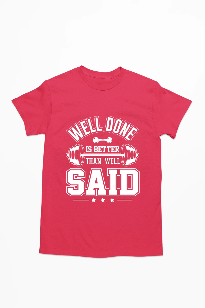 Well Done is Better that Well Said Ver.2 Men's Tshirt (Red, S)