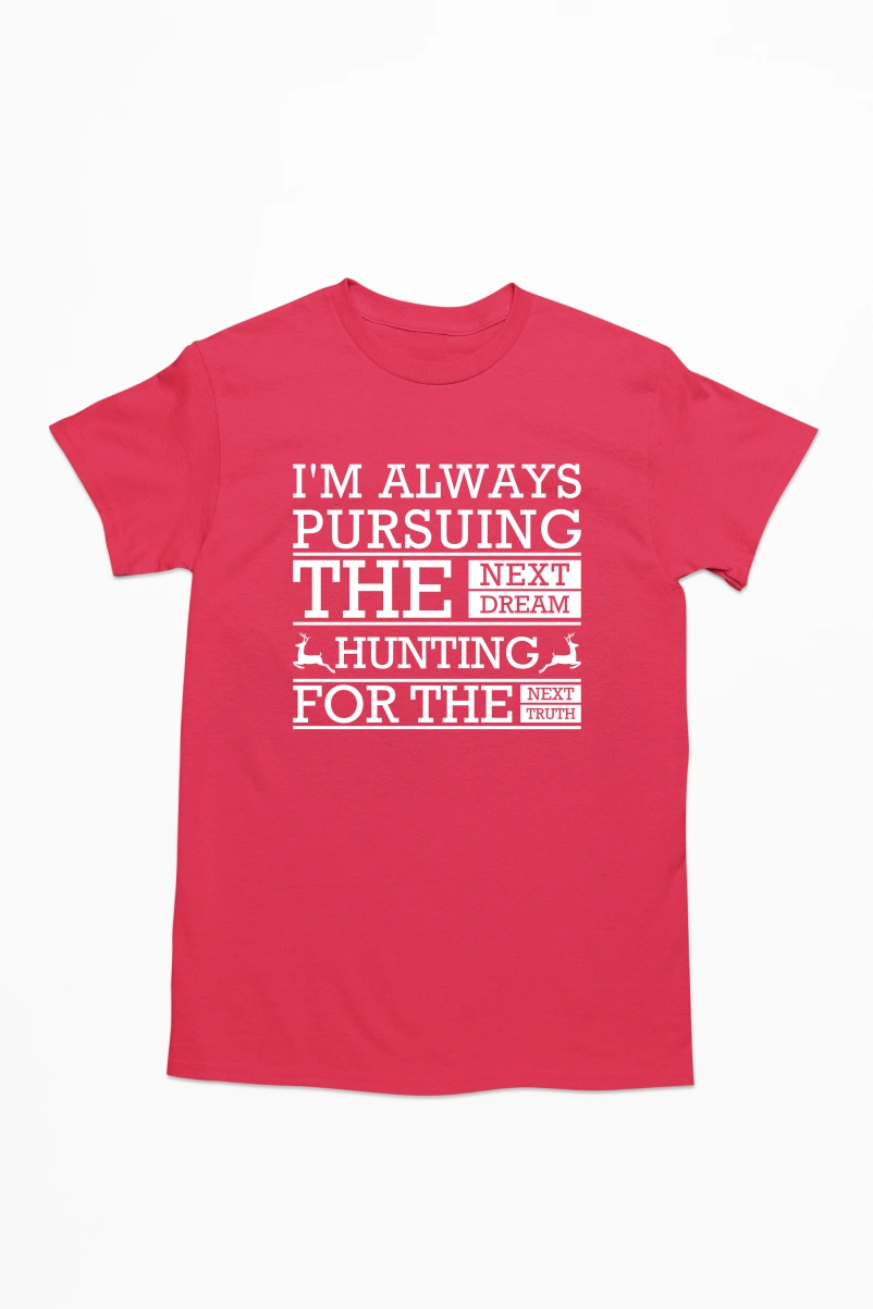 Hunting for the Next Truth Men's Tshirt (Red, S)