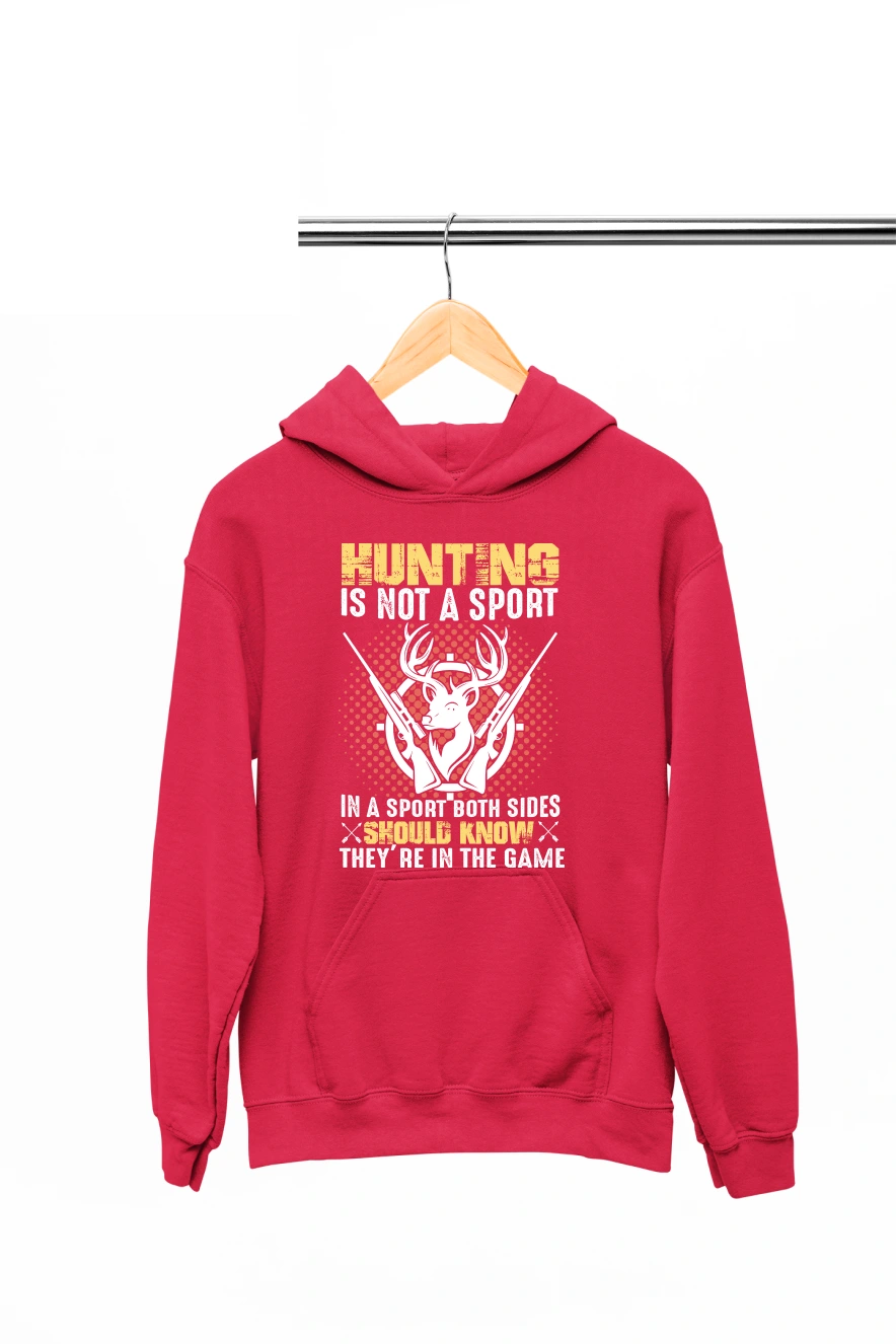 Hunting is Not a Sport Hoodie (Red, S)