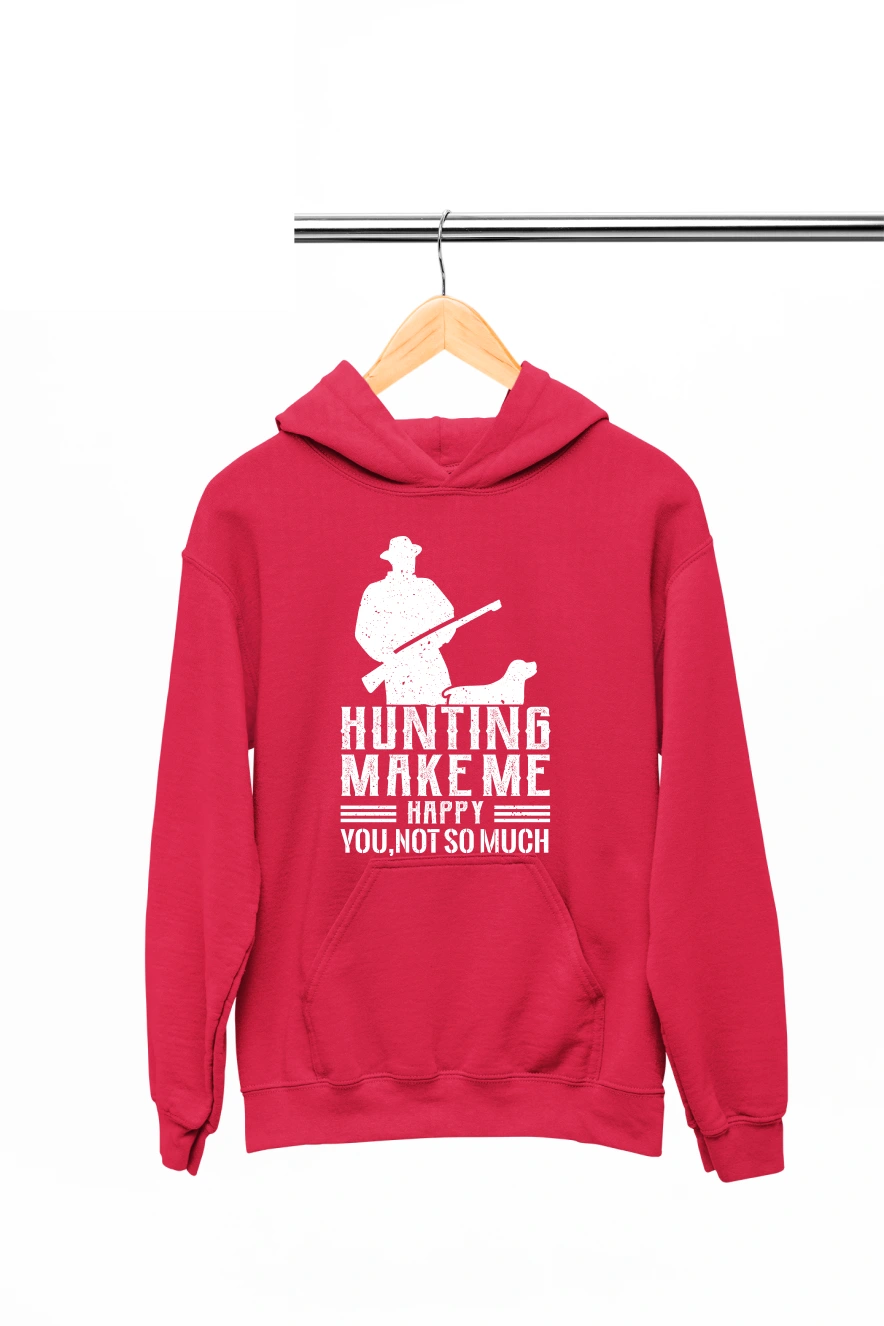 Hunting Make Me Happy Hoodie (Red, S)