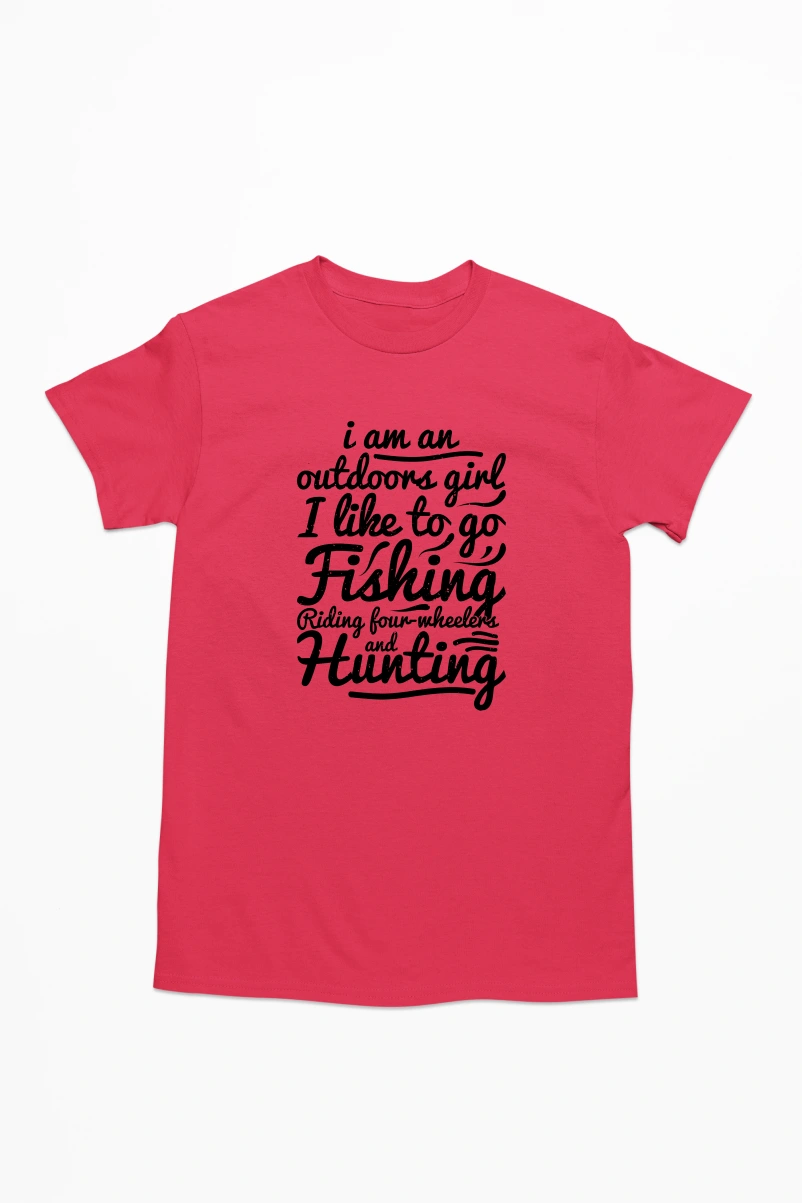 I am an Outdoor Girl Men's Tshirt (Red, S)