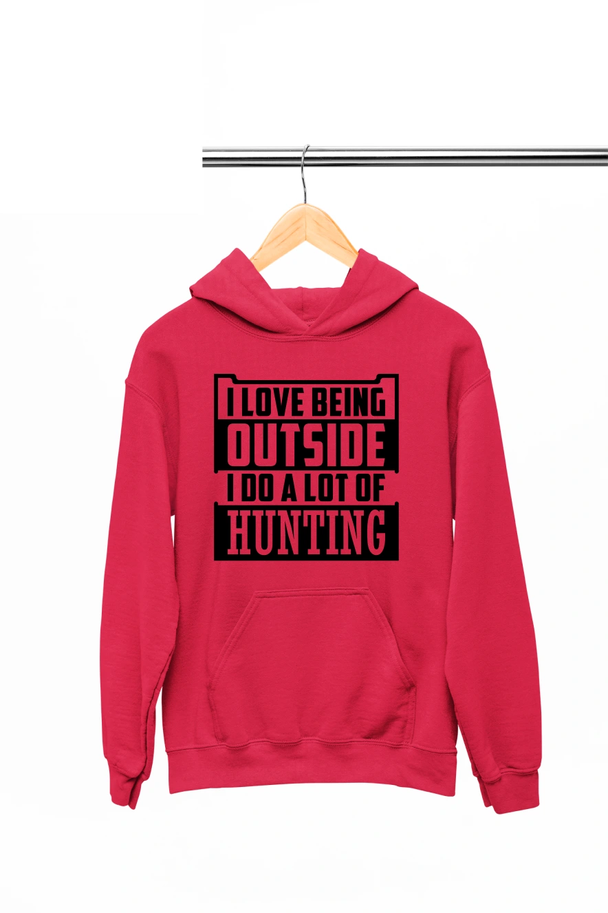 I Love Being Outside Hoodie (Red, S)