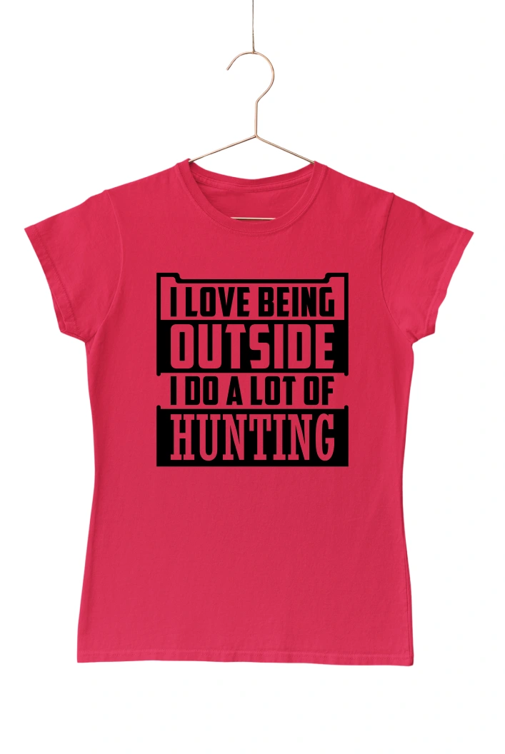 I Love Being Outside Women's Tshirt (Red, S)