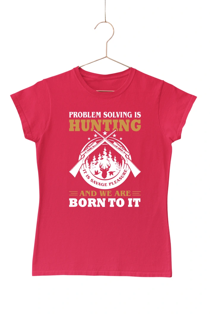 Problem Solving is Hunting Ver.2 Women's Tshirt (Red, S)