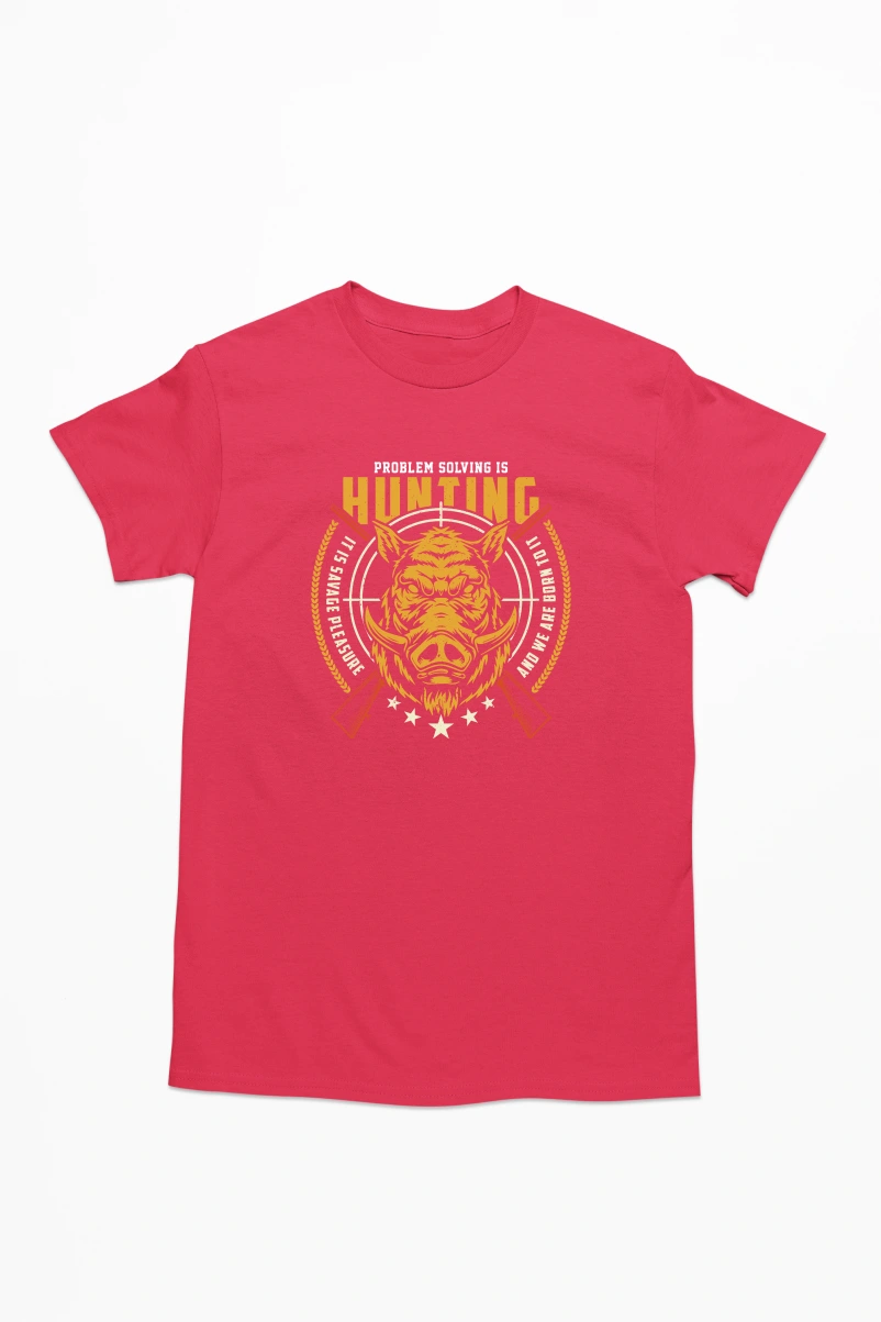 Problem Solving is Hunting Ver.3 Men's Tshirt (Red, S)
