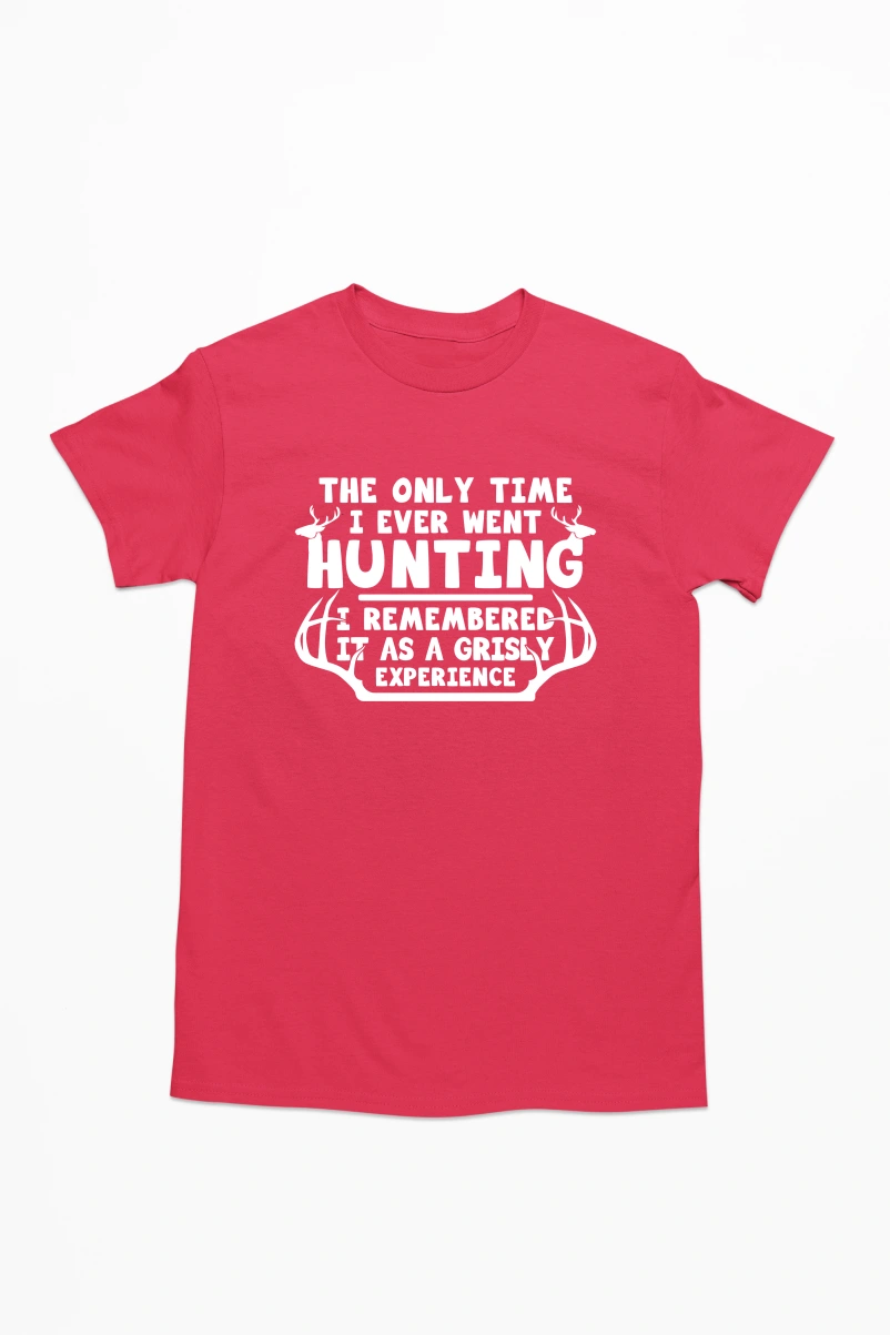 The Only Time I Ever Went Hunting Men's Tshirt (Red, S)
