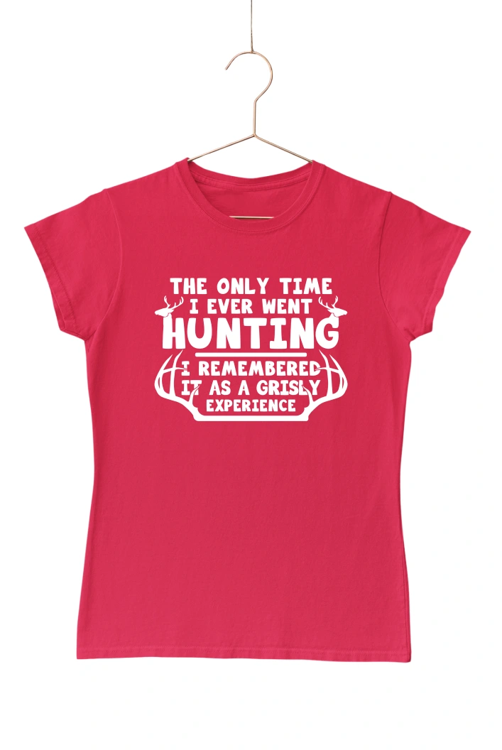 The Only Time I Ever Went Hunting Women's Tshirt (Red, S)