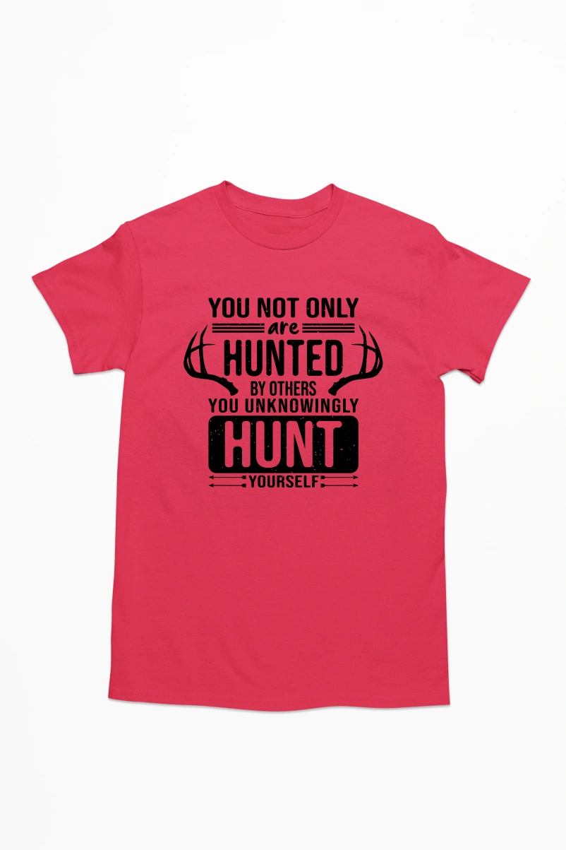 You Not Only Are Hunted Men's Tshirt (Red, S)
