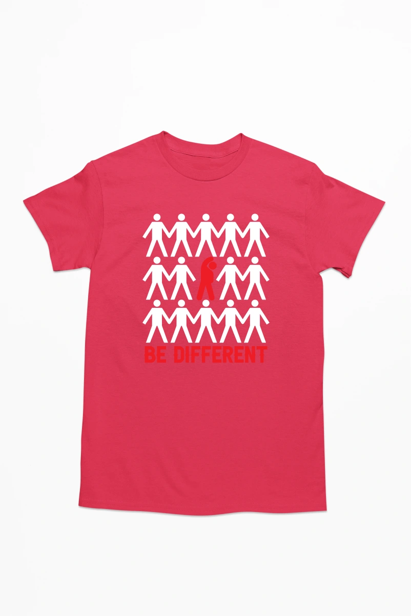 Be Different Men's Tshirt (Red, S)