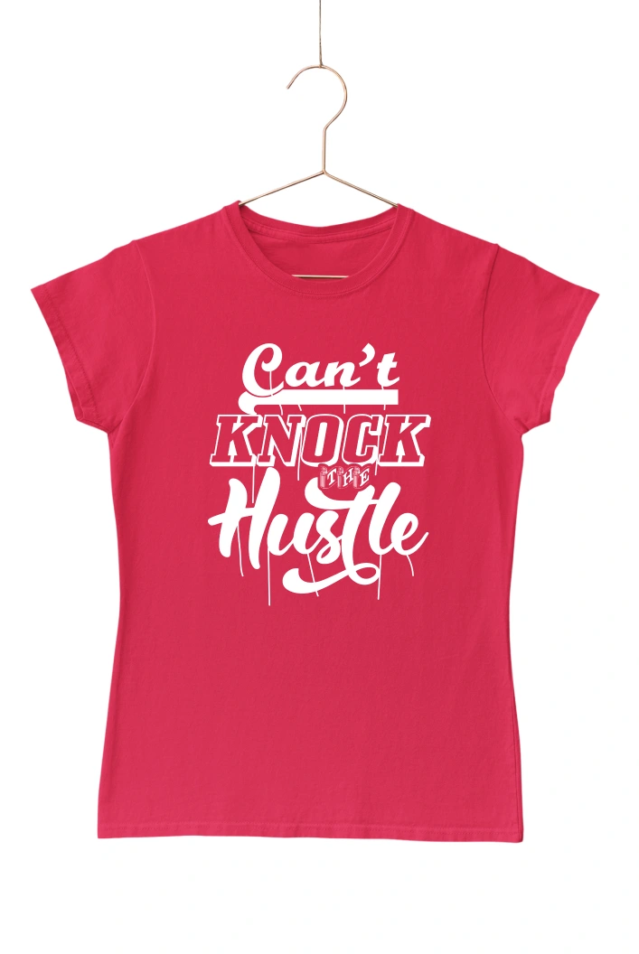 Can't Knock the Hustle Women's Tshirt (Red, S)