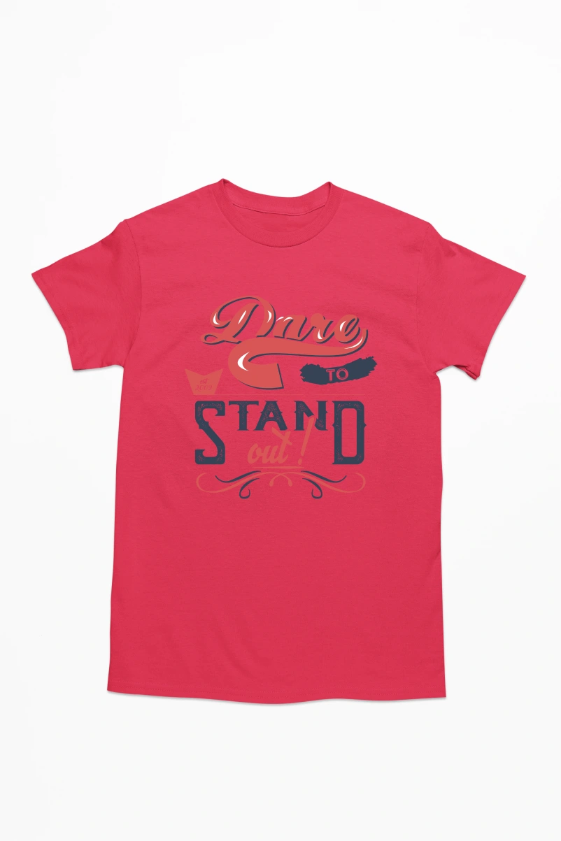 Dare to Stand Out Men's Tshirt (Red, S)