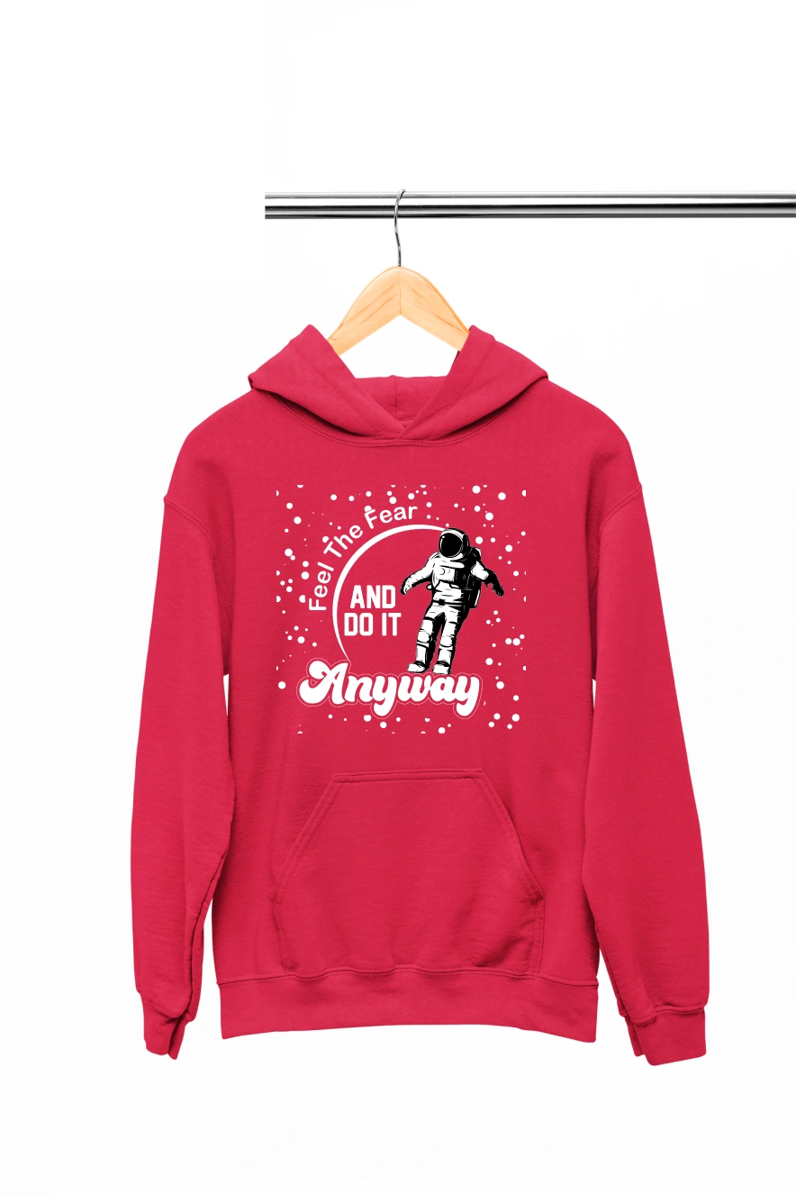 Feel the Fear And Do It Anyway Hoodie (Red, S)