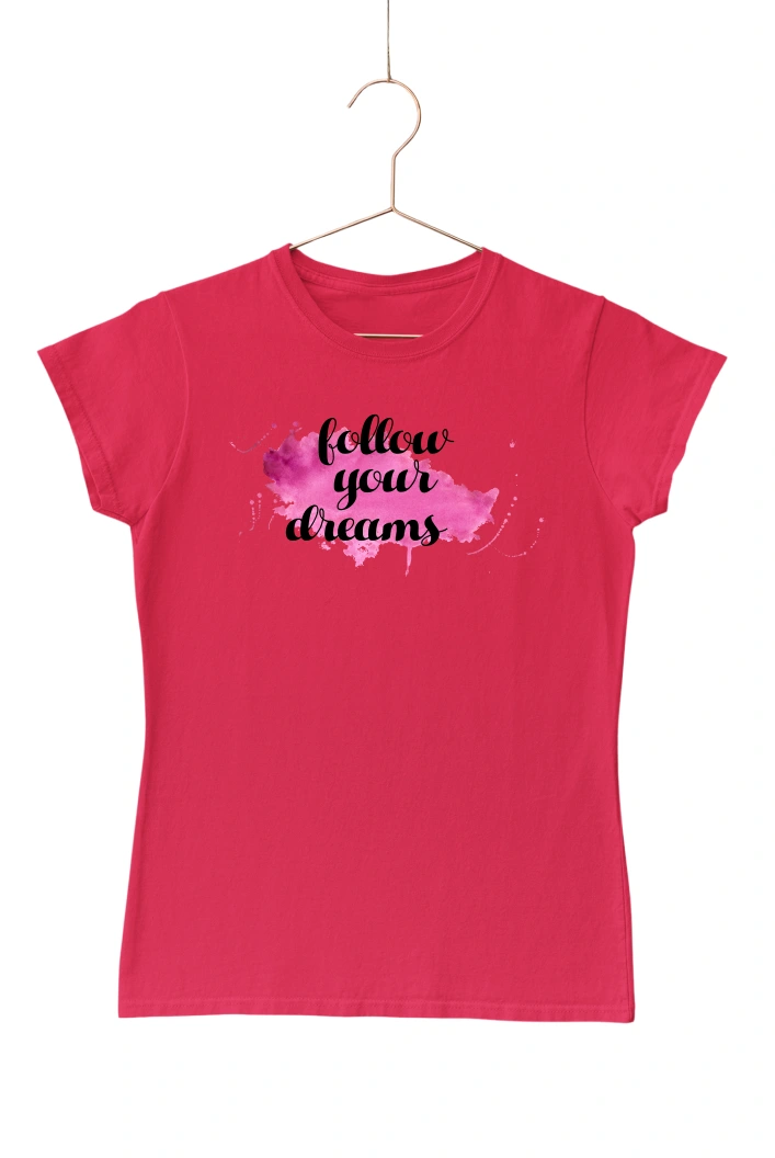 Follow Your Dreams Women's Tshirt (Red, S)