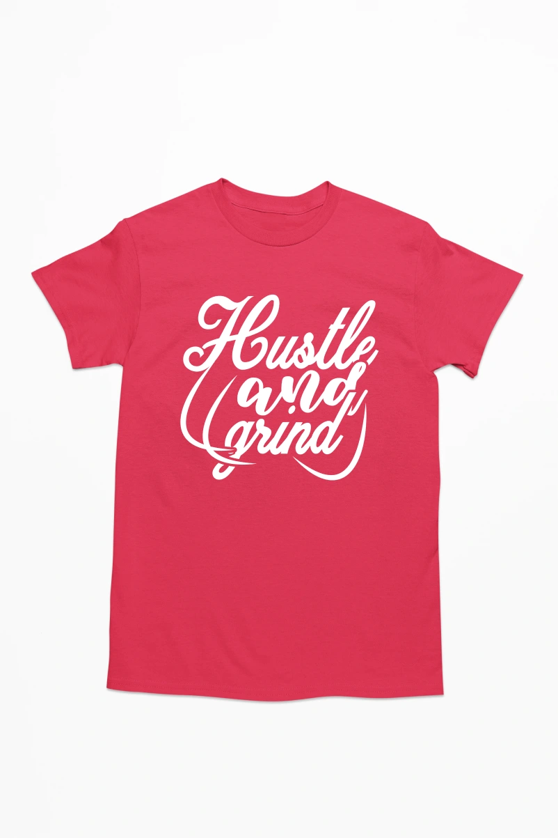 Hustle and Grind Men's Tshirt (Red, S)