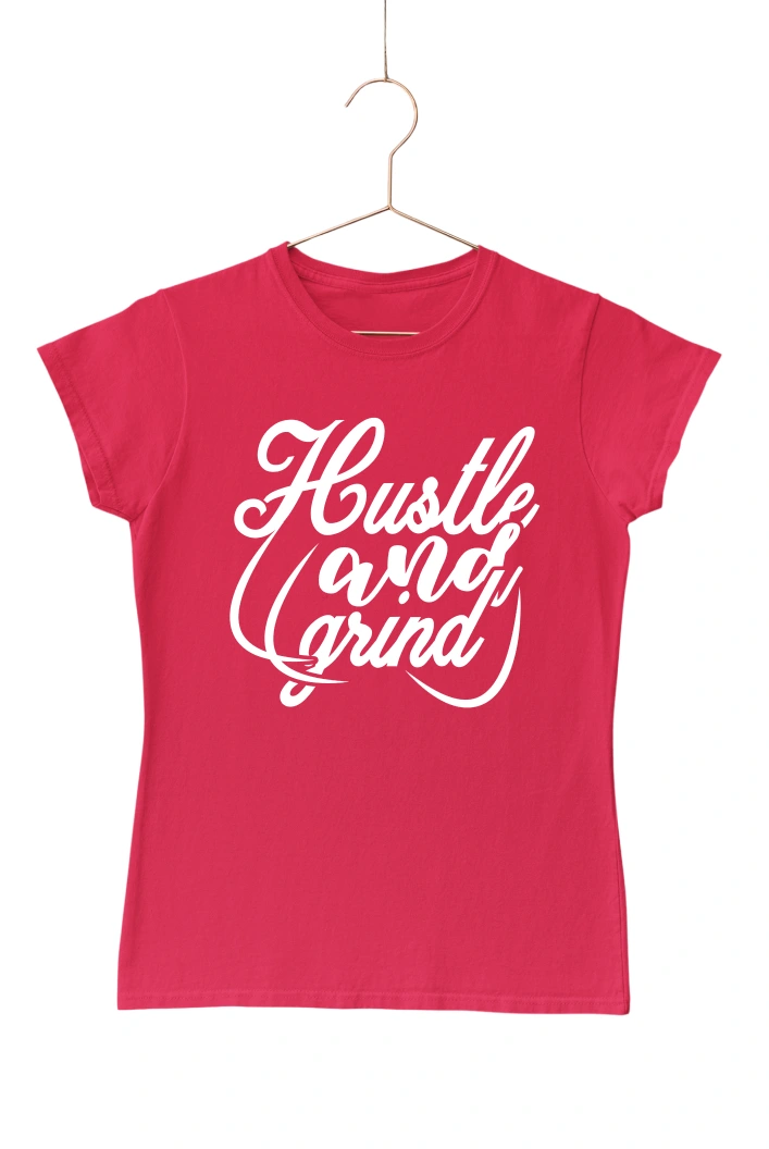 Hustle and Grind Women's Tshirt (Red, S)