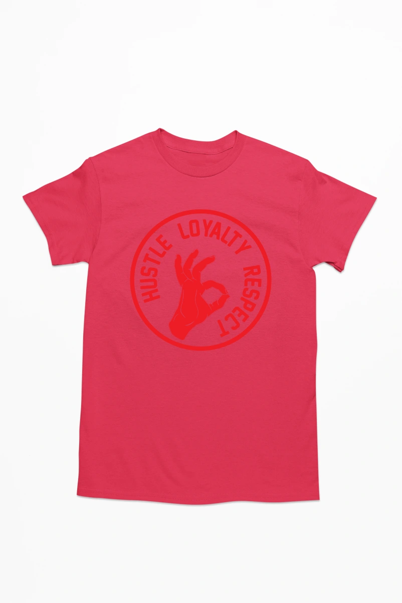 Hustle Loyalty Respect Men's Tshirt (Red, S)