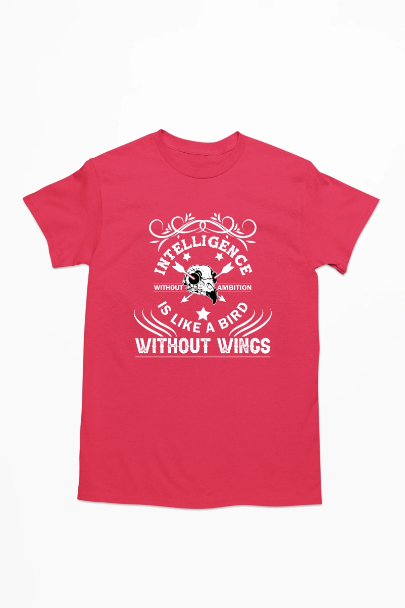 Intelligence Without Ambition is Like a Bird Without Wings Men's Tshirt (Red, S)