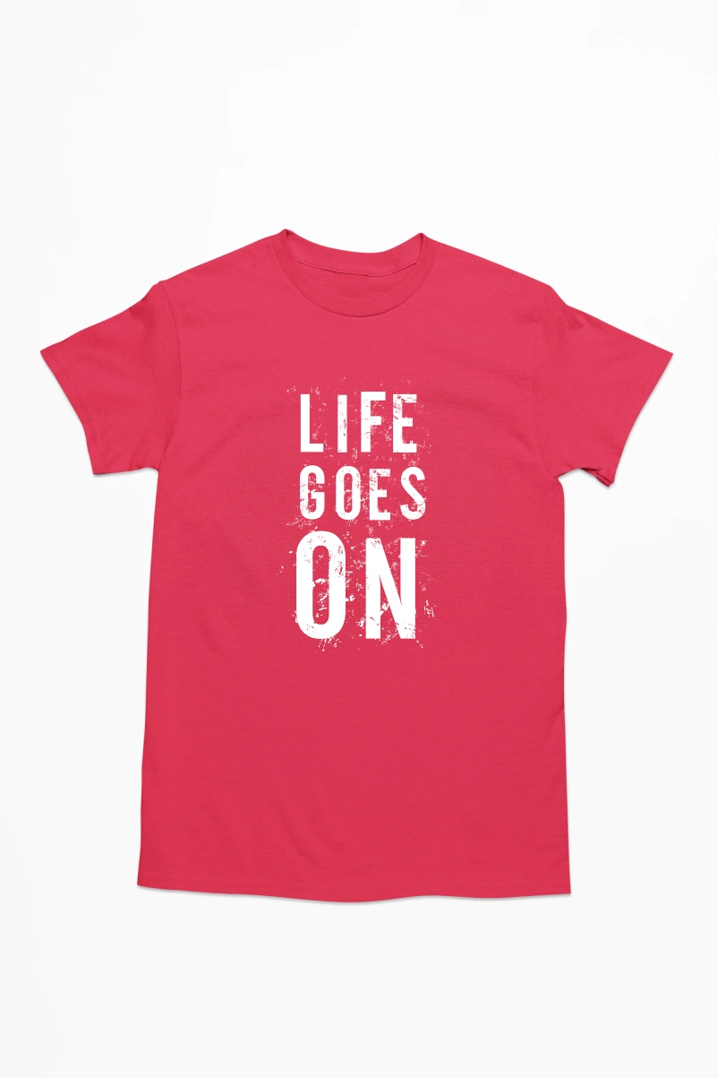 Life Goes On Men's Tshirt (Red, S)