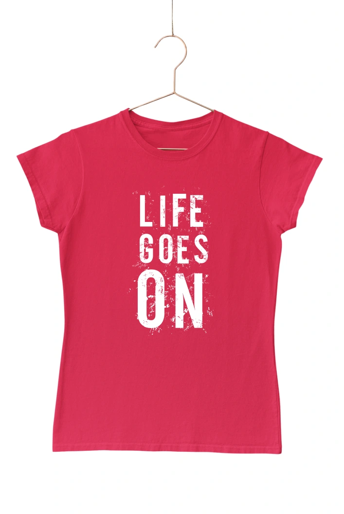 Life Goes On Women's Tshirt (Red, S)