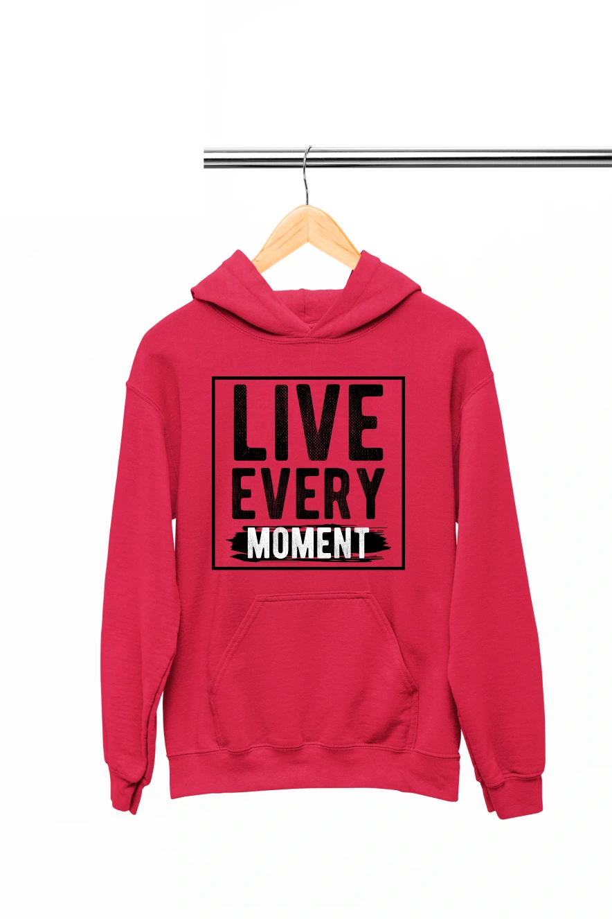 Live Every Moment Hoodie (Red, S)