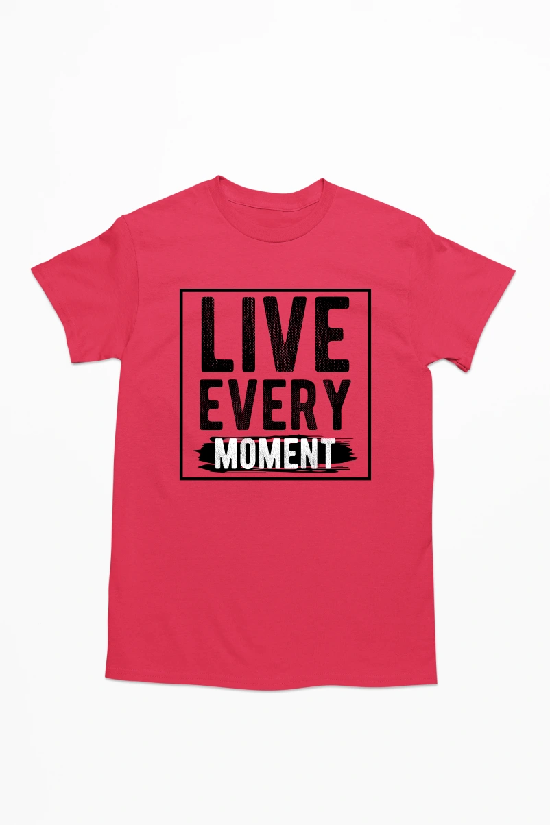 Live Every Moment Men's Tshirt (Red, S)