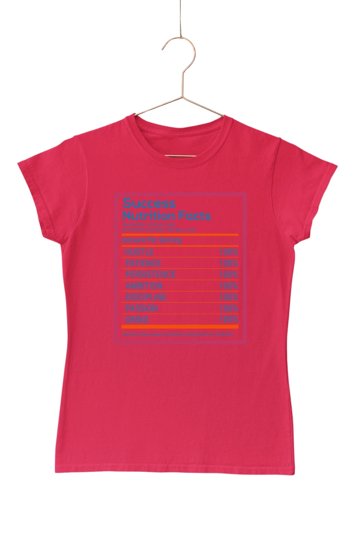 Success Nutrition Facts Women's Tshirt (Red, S)