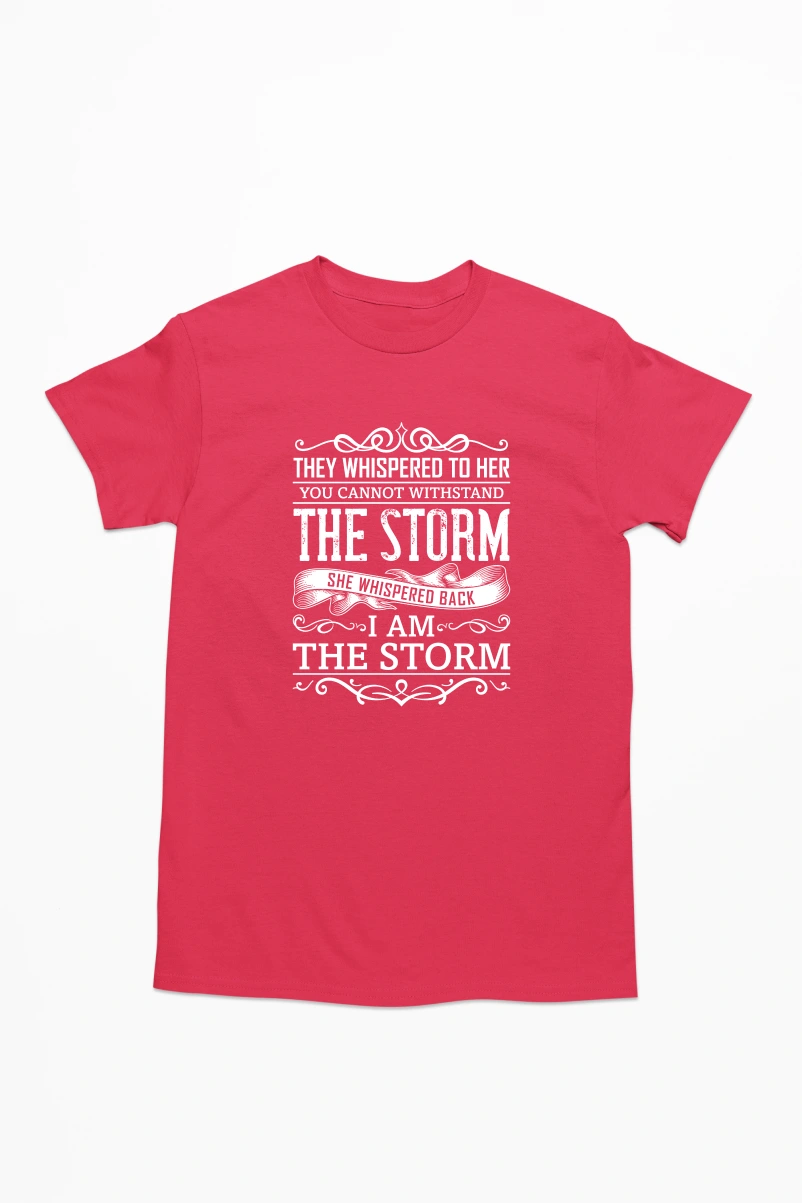 The Whispered to Her You Cannot Withstand the Storm Men's Tshirt (Red, S)